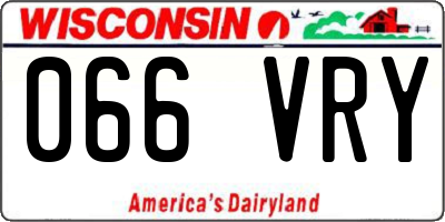 WI license plate 066VRY