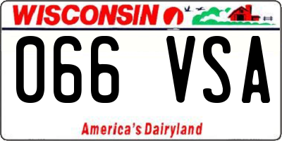 WI license plate 066VSA