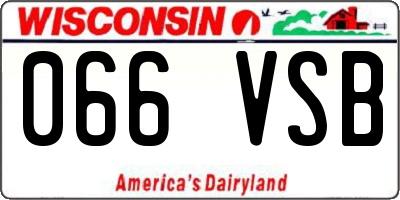 WI license plate 066VSB