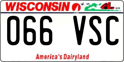 WI license plate 066VSC