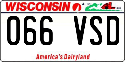WI license plate 066VSD