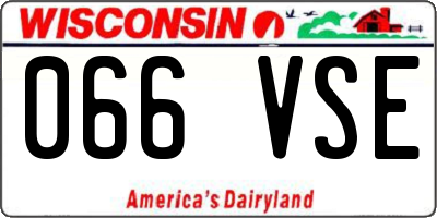 WI license plate 066VSE