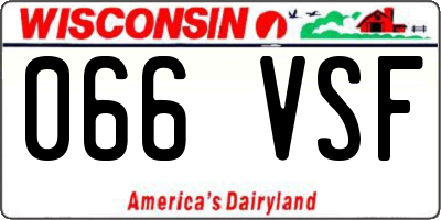 WI license plate 066VSF