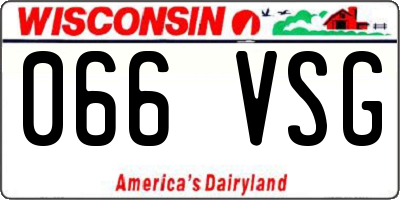 WI license plate 066VSG
