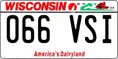 WI license plate 066VSI