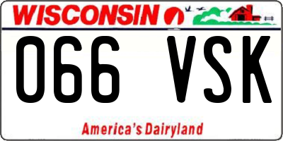WI license plate 066VSK