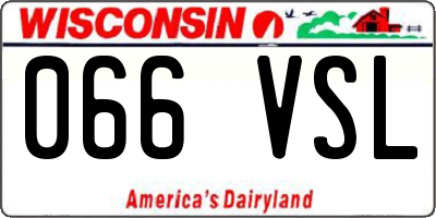 WI license plate 066VSL