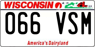 WI license plate 066VSM