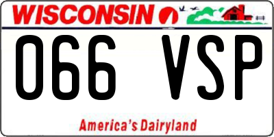 WI license plate 066VSP