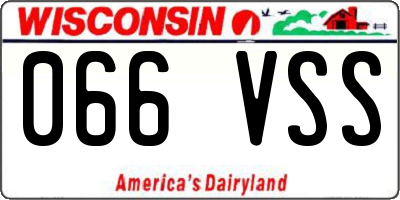 WI license plate 066VSS