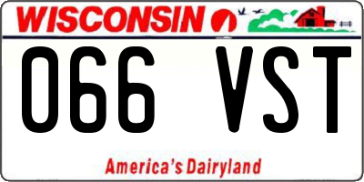 WI license plate 066VST