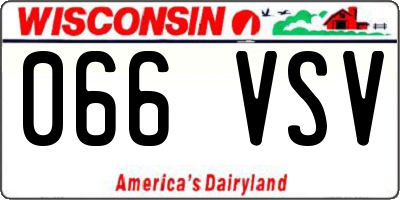 WI license plate 066VSV