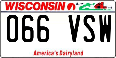 WI license plate 066VSW