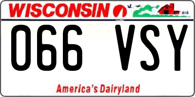 WI license plate 066VSY