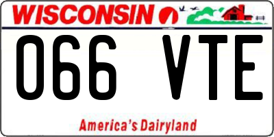 WI license plate 066VTE