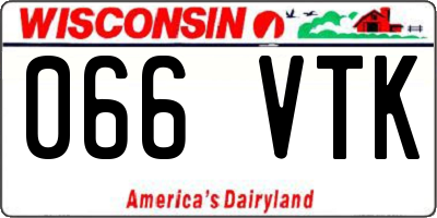 WI license plate 066VTK