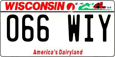 WI license plate 066WIY