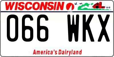 WI license plate 066WKX