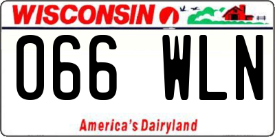 WI license plate 066WLN