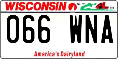 WI license plate 066WNA