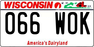 WI license plate 066WOK