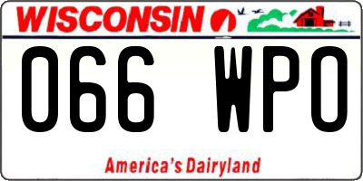 WI license plate 066WPO