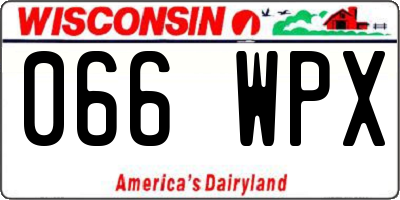 WI license plate 066WPX