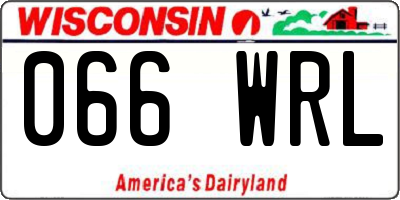 WI license plate 066WRL