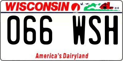WI license plate 066WSH