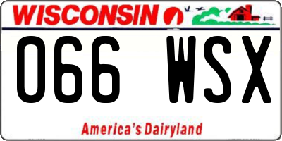 WI license plate 066WSX