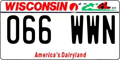 WI license plate 066WWN