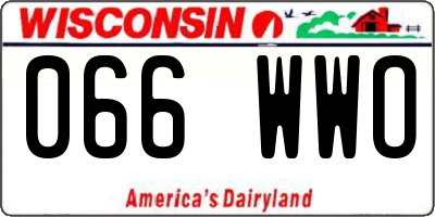WI license plate 066WWO