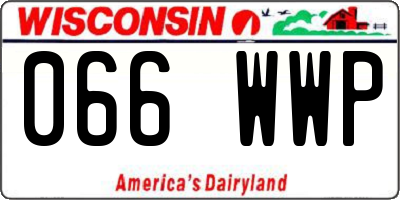 WI license plate 066WWP