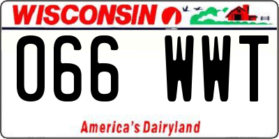 WI license plate 066WWT