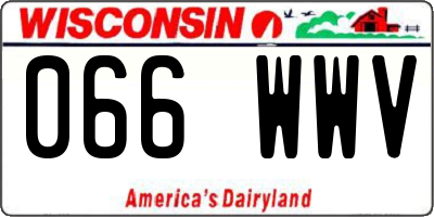 WI license plate 066WWV
