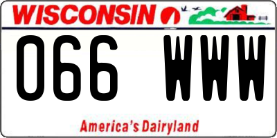 WI license plate 066WWW