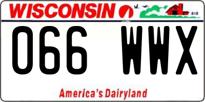 WI license plate 066WWX