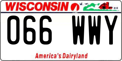 WI license plate 066WWY