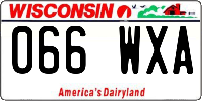 WI license plate 066WXA
