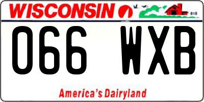 WI license plate 066WXB