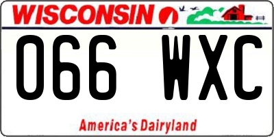 WI license plate 066WXC