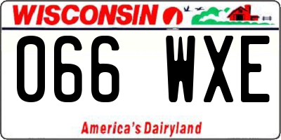 WI license plate 066WXE