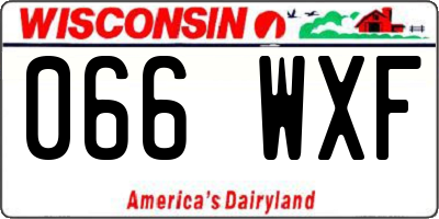 WI license plate 066WXF