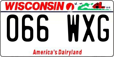 WI license plate 066WXG