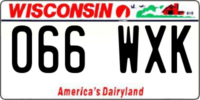 WI license plate 066WXK