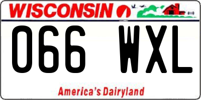 WI license plate 066WXL