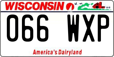 WI license plate 066WXP