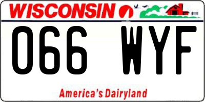 WI license plate 066WYF