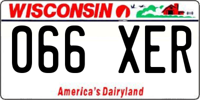 WI license plate 066XER