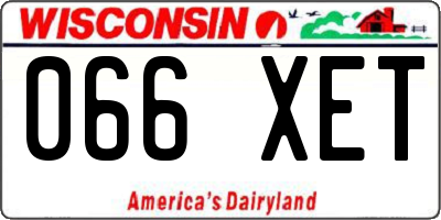 WI license plate 066XET
